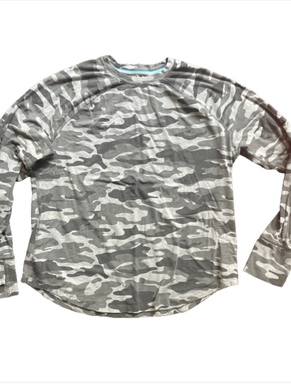 Coolibar Womens LARGE Lumaleo Long Sleeve UPF 50+ Sun Protection Shirt GRAY CAMO